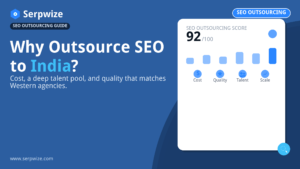 Why outsource SEO to India - cost, quality and talent, Serpwize brand dashboard graphic