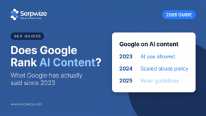 Does Google rank AI content guide banner with a timeline of Google guidance from 2023 to 2025